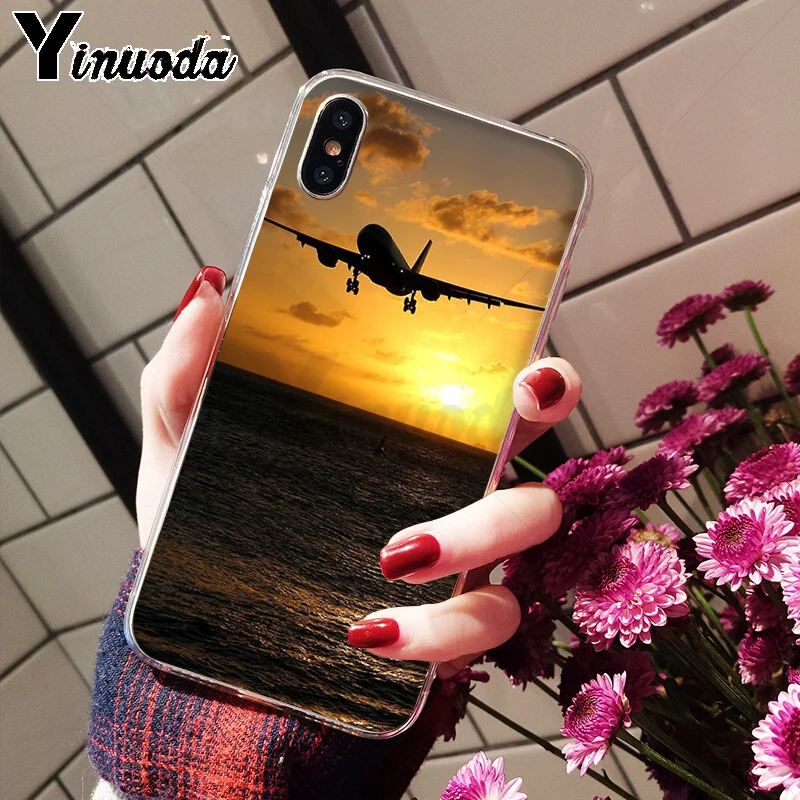 Yinuoda Airplane At The Sunrise Airplane мягкий чехол из ТПУ для телефона iPhone 6S 6plus 7 7plus 8 8Plus X Xs MAX 5 5S XR