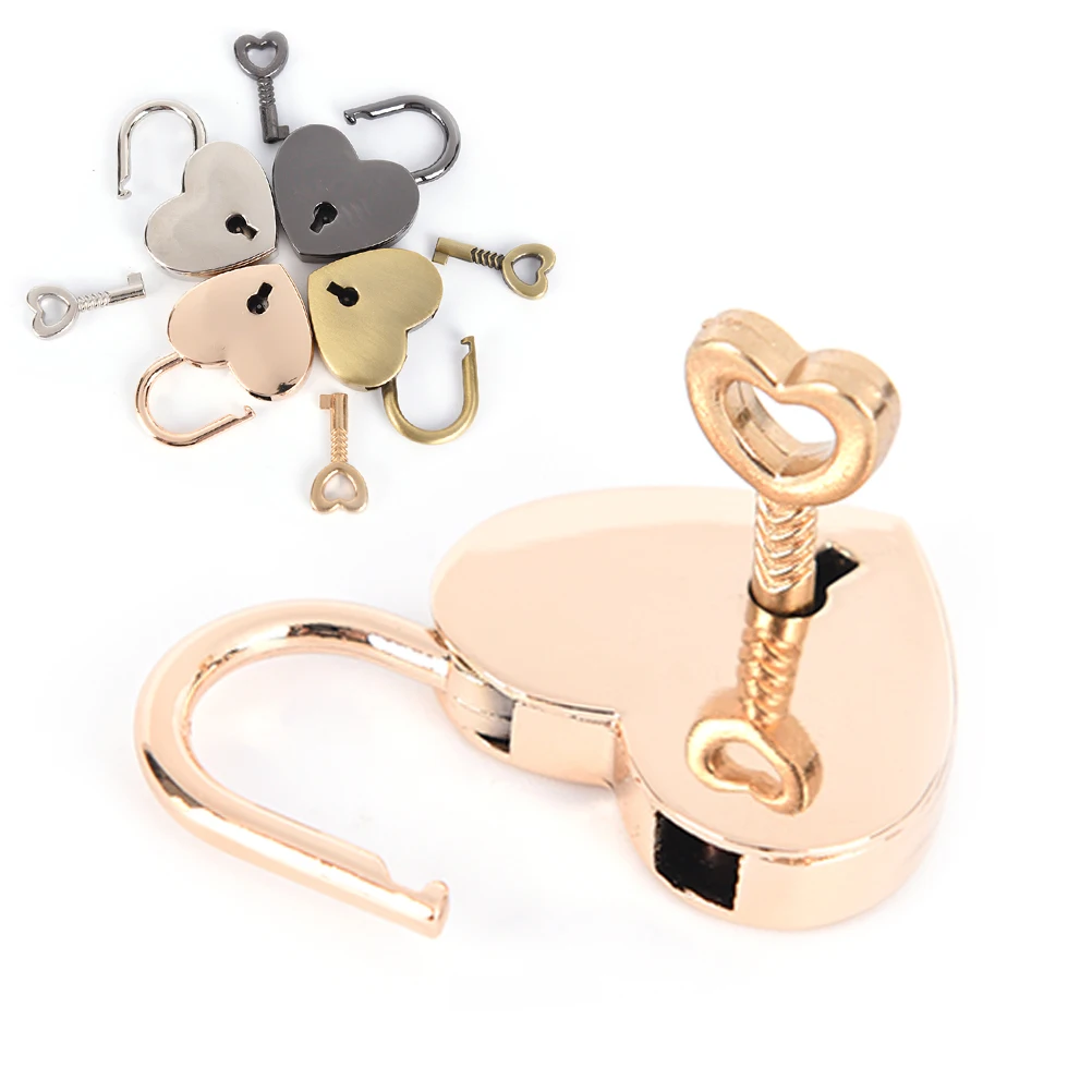 Mini Padlock Small Love Heart Shape Zinc Alloy Suitcase Locker Tiny Luggage Bag Case Lock With Keys |