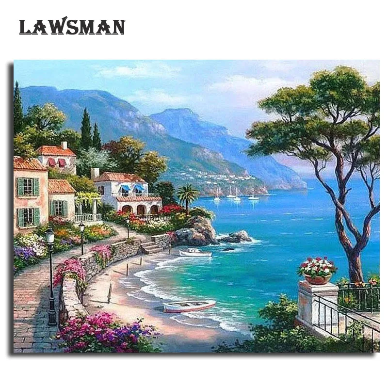 LAWSMAN framelsee diy картина маслом по номеру расписанную холст для живописи Главная