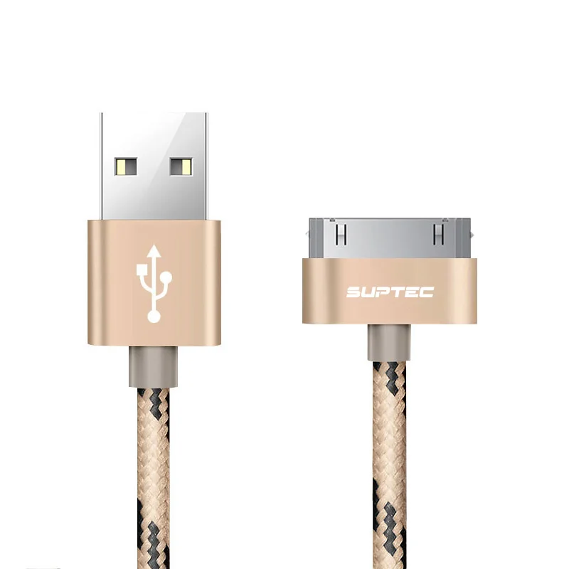 Colorful Gold SUPTEC 30 Pin USB кабель для iPhone 4S 4 3GS iPad 1 2 3 iPod Nano itouch Кабель зарядного устройства 2 м 3 м Кабель-адаптер для быстрой зарядки и синхронизации данных - Цвет: Colorful Gold