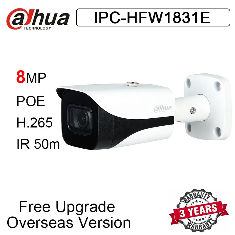 Original Dahua IPC-HFW1831E 8MP Mini Bullet IP Camera POE WDR IR 50m Waterproof Security Network for CCTV System Outdoor | Безопасность