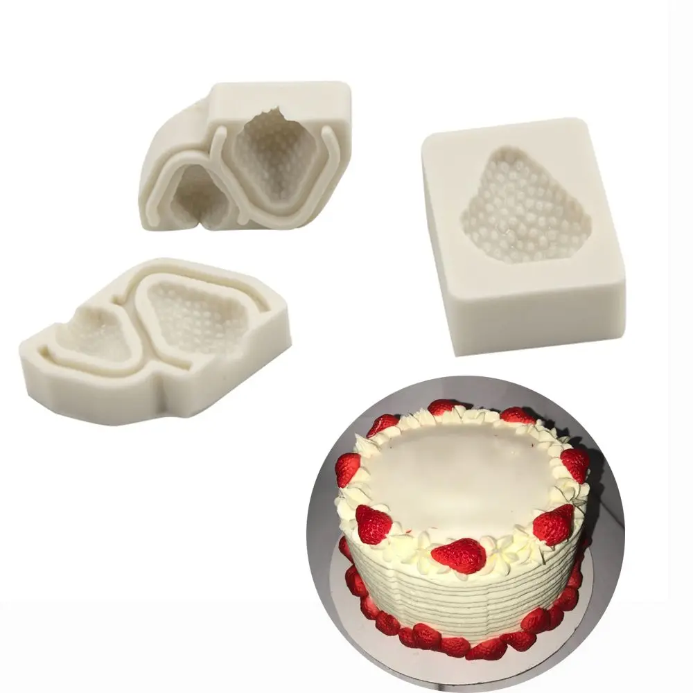 Комплект из 3 предметов с принтом клубника силиконовые формы Fondant (сахарная)