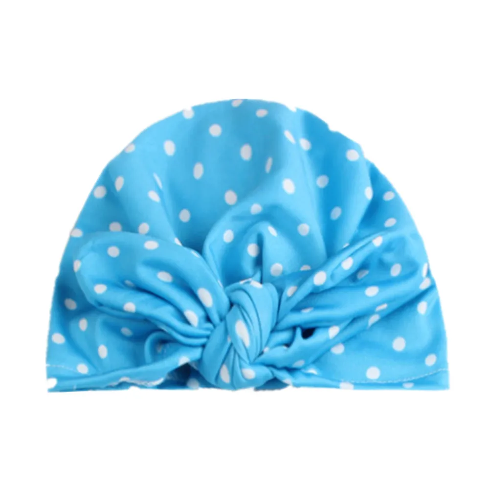 Распродажа 1 шт. новинка 2017 вязаная шапка в горошек с заячьими ушками бантами