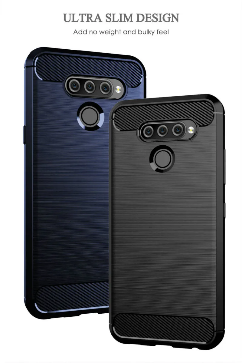 Для LG K50S Q60 K40 чехол из матового углеродного волокна Мягкий силиконовый бампер чехол для LG Stylo 5 K40 Q60 Q70 чехол для телефона
