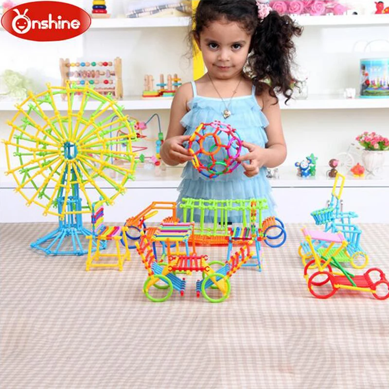 

Onshine 800pcs DIY Kindergarten Geometry Plug Building Blocks Toys Educational Assembled Creative Hardcover For Children Gifts