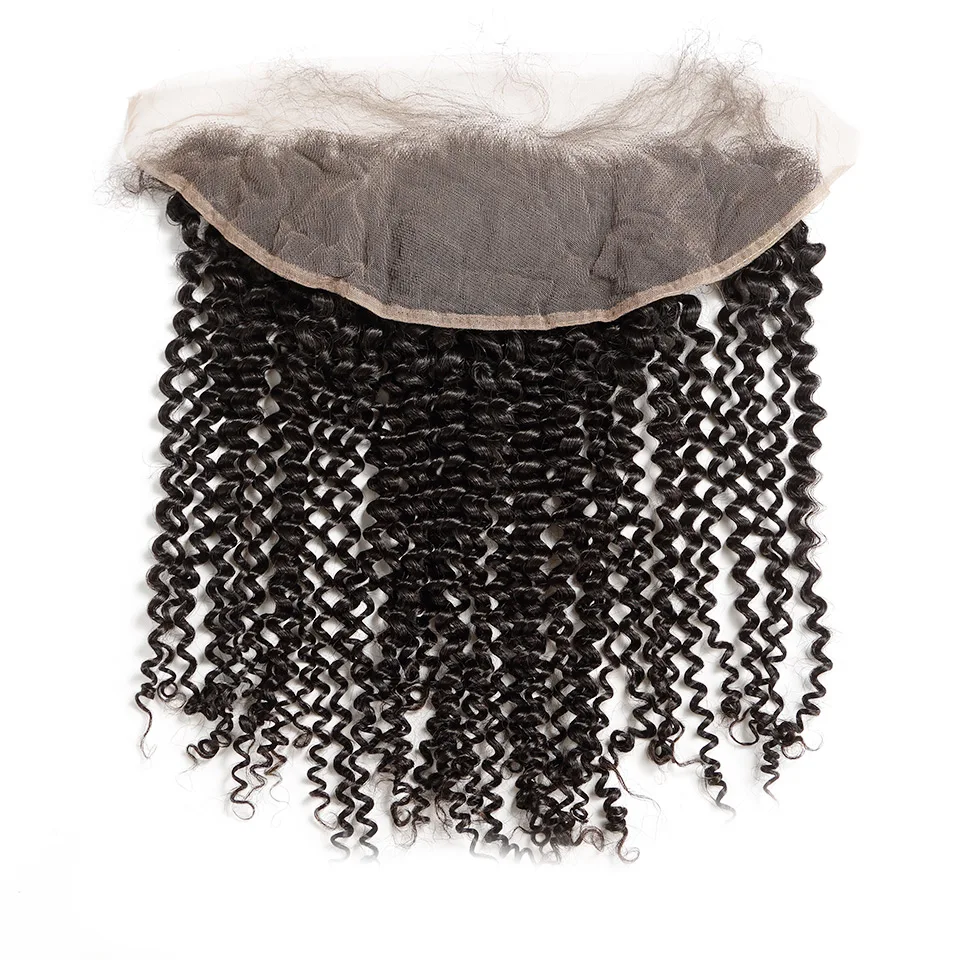 Luvin малазийские кудрявые волосы remy, фронтальная кружевная застежка, 13*4 отбеленные узлы с детскими волосами, человеческие волосы