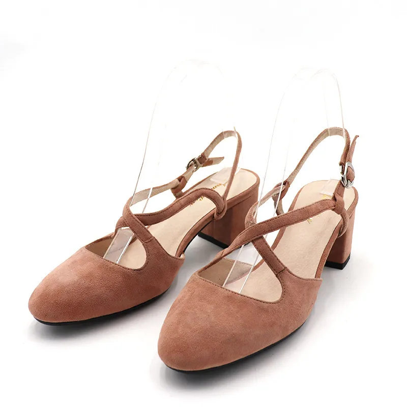 ANMAIRON Kid Suede Slip on Round Toe Woman Fashion Shoes Buckle Spring Autumn High Quality Cool Ladies Sheos Black Purple Brown|slip on|slip