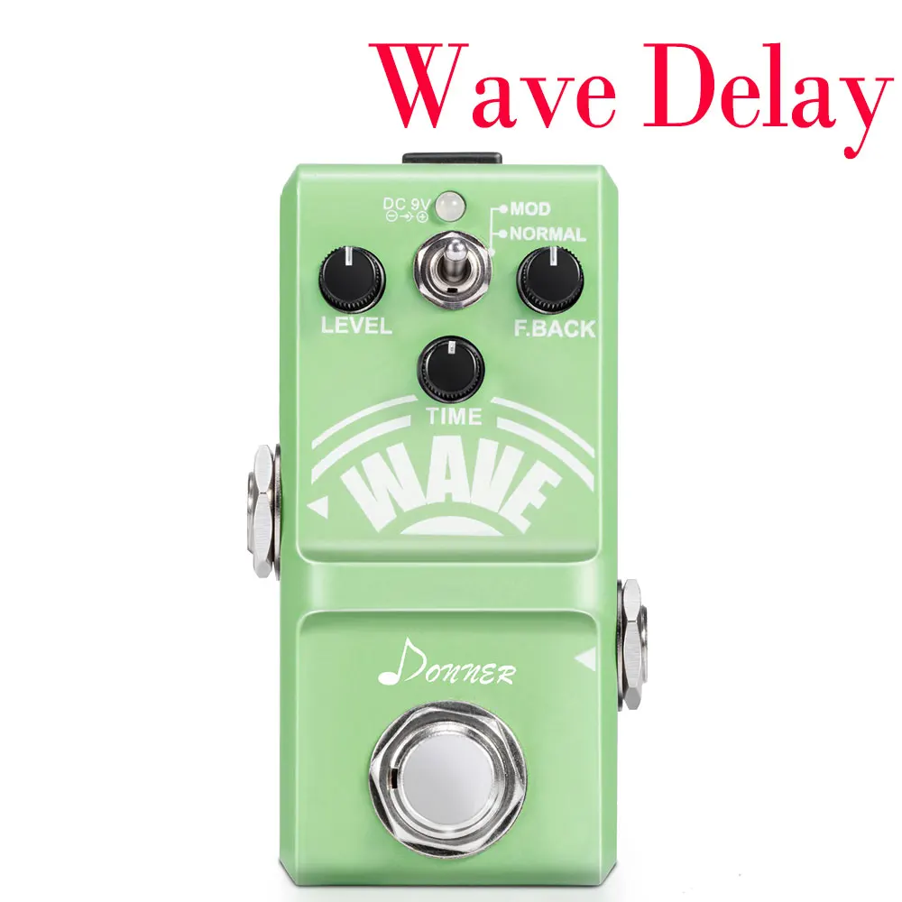 Wave Delay Donner 1 шт. задержка хора овердрайв дискорция тремоло бустер педаль гитары педаль эффектов Часть Аксессуары True Bypass - Цвет: Wave Delay