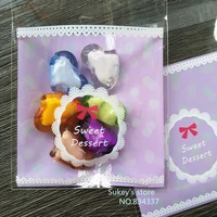 100pcslot lace bowknot sweet dessert cookie packaging bags 7x7cm small gift bag plastic bags