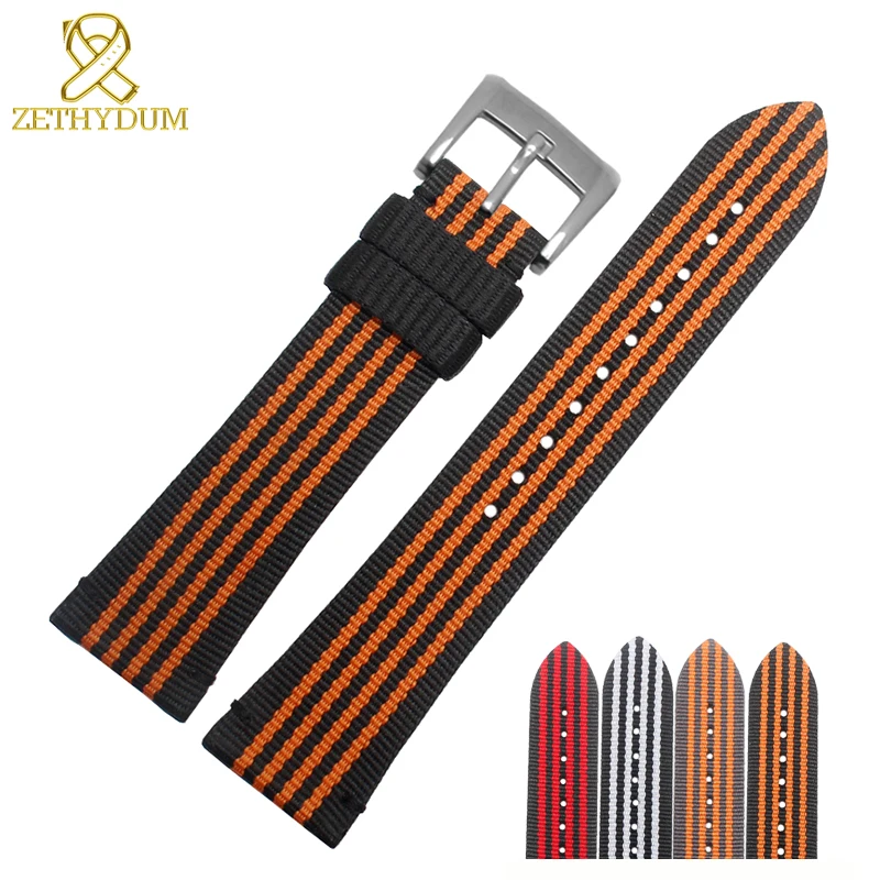 

nylon watch strap 22mm watchband Bottom leather waterproof sport wristwatches band for AR11015 AR11014 AR80004 watch band