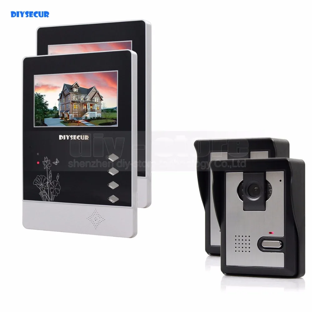 

DIYSECUR 4.3 inch TFT LCD Indoor Monitor + 600 TVLine HD Camera IR Night Vision Video Door Phone Video Intercom 2V2