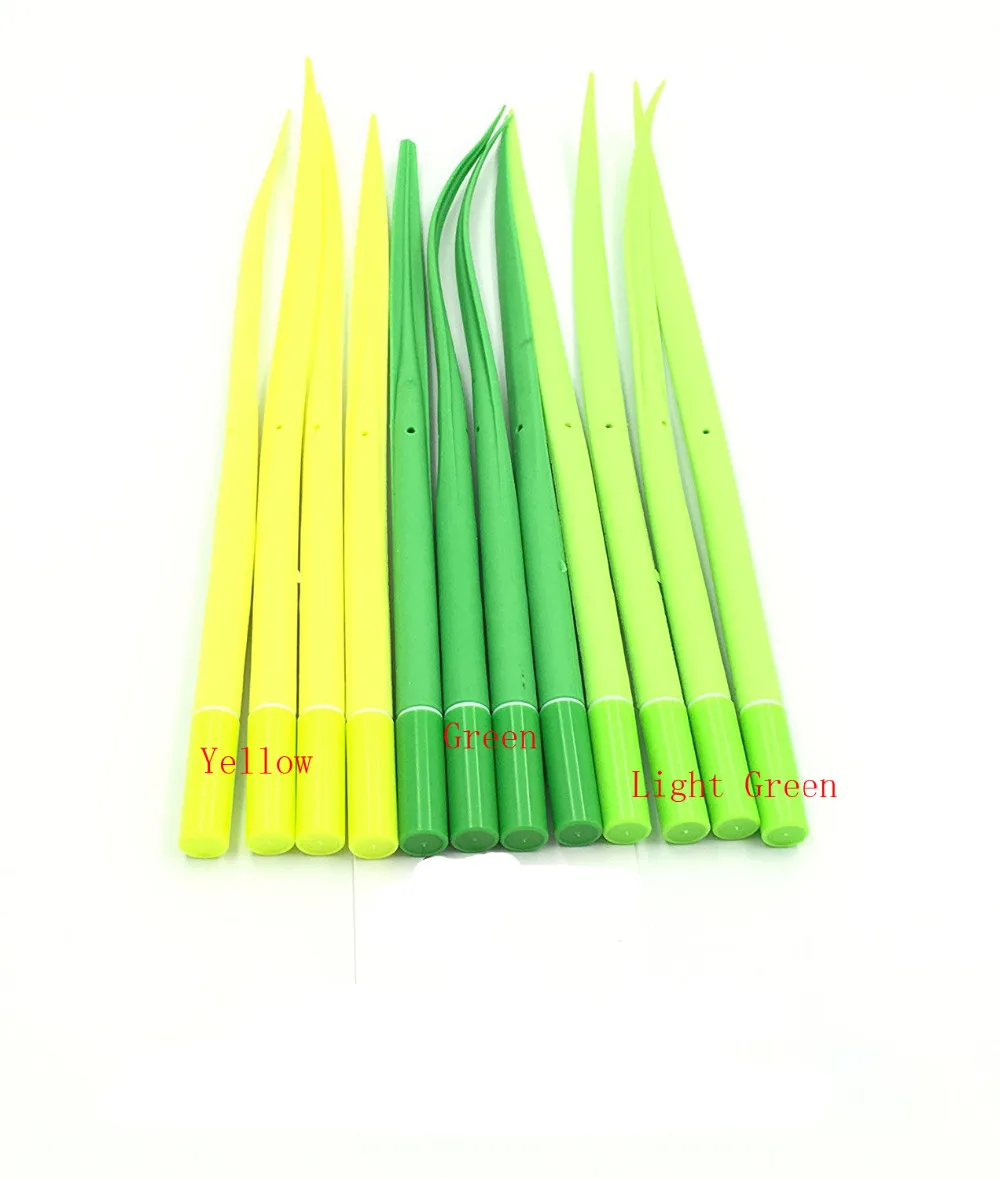 Силиконовые ручки Green Leaf Like Grass Blade с крышкой легкие черные чернила упаковка из 5