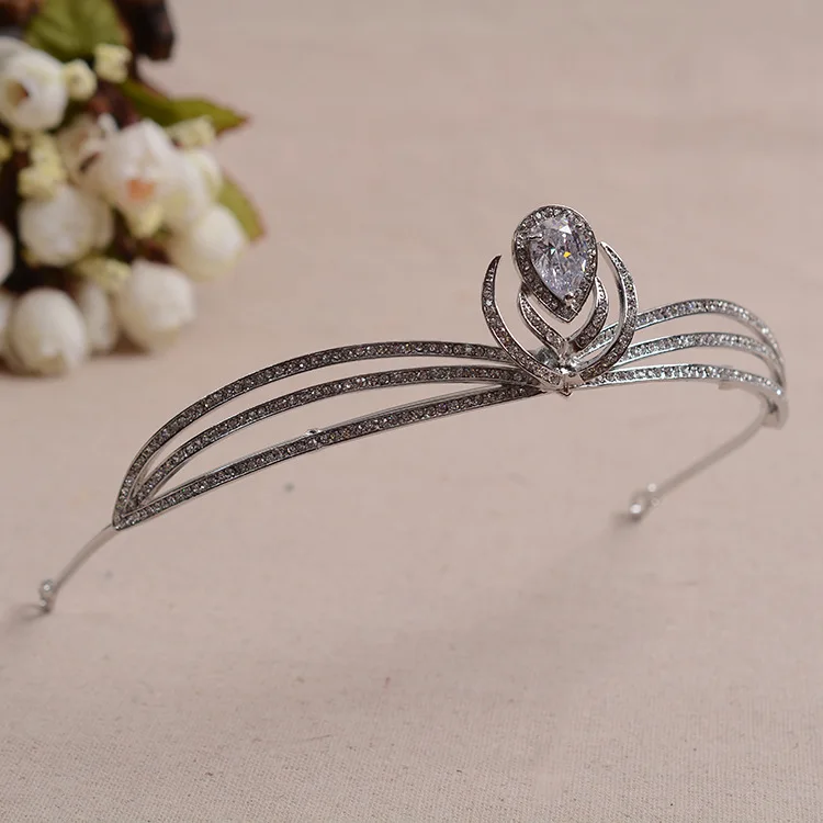 Топ Qualidade Nupcial Do Casamento da Dama De Honra Flor фианит Meninas branco chapeado zircon coroa | Украшения и