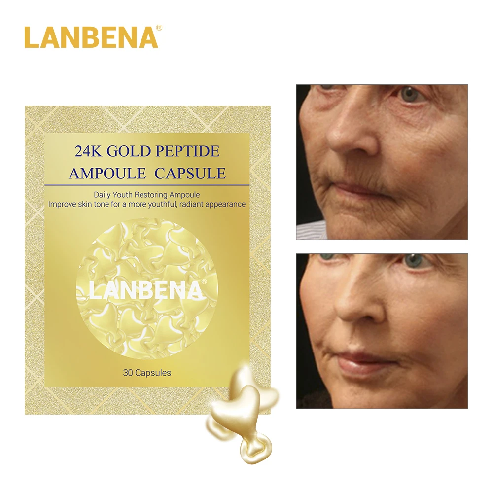 LANBENA 24K золотой пептид морщины для лица ампулы капсулы дневной крем Сыворотка