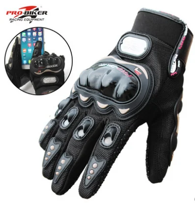 Черный Pro-Biker, черные, дышащие, полный палец, мужские, мото перчатки, сенсорный экран, мото перчатки, gant de moto gant, мото перчатки, байкер - Цвет: Черный