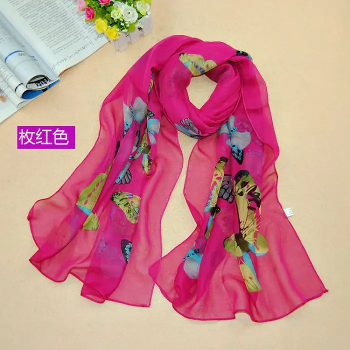 Новинка 2013 модные женские шали с принтом бабочки цветочные шифоновые шелковые