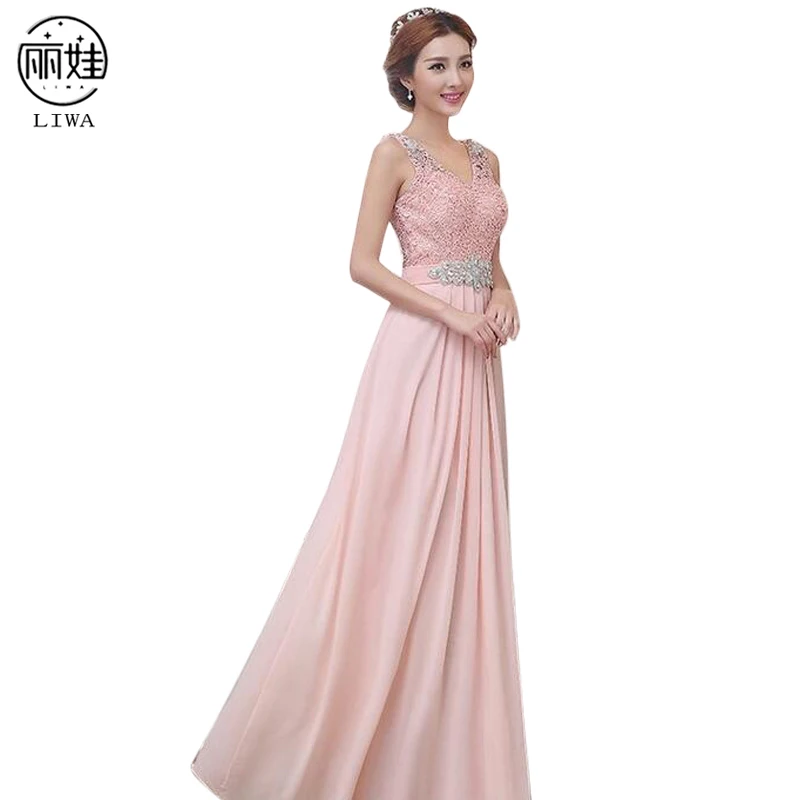 

Plus Size S-6XL Crystal Bridesmaid Dresses Long Chiffon Dress Wedding Party Dress Formal Bride Gowns Vestido De Festa LF13