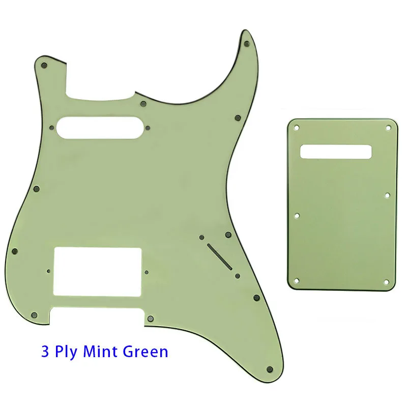 3Ply Mint Green Запчасти для гитары-для США/Мехико Fd Strat 72' 11 винтовое отверстие стандарт PAF Humbcker Hs гитарная Накладка и задняя пластина скретч пластина - Цвет: 3Ply Mint Green