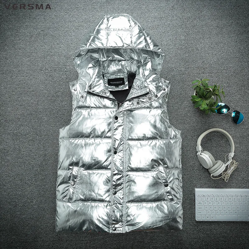 Приталенная куртка VERSMA с капюшоном стеганая пальто жилет мужской зимний теплый