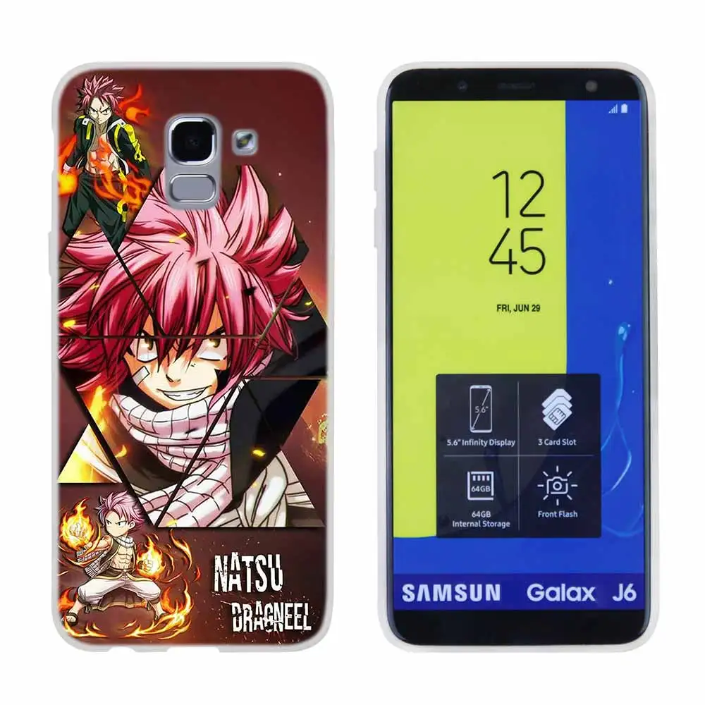 as the picture 02 Мягкий чехол из ТПУ для samsung Galaxy J6 J8 J3 J5 J7 J4 Plus EU Prime Pro Ace j610 Аниме Манга Сказочный хвост - Цвет: as the picture 02