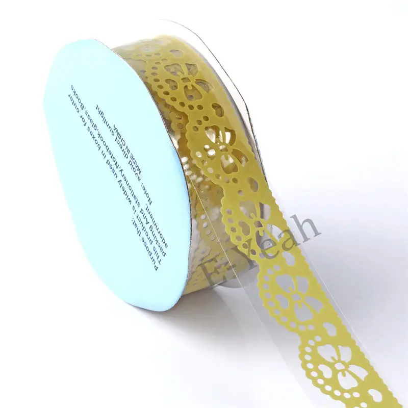 golden 6 шт./лот, декоративные наклейки, клейкие наклейки, сделай сам, украшение, дневник, канцелярская лента, детский подарок, 15 мм ширина, 1 метр/рулон - Цвет: golden