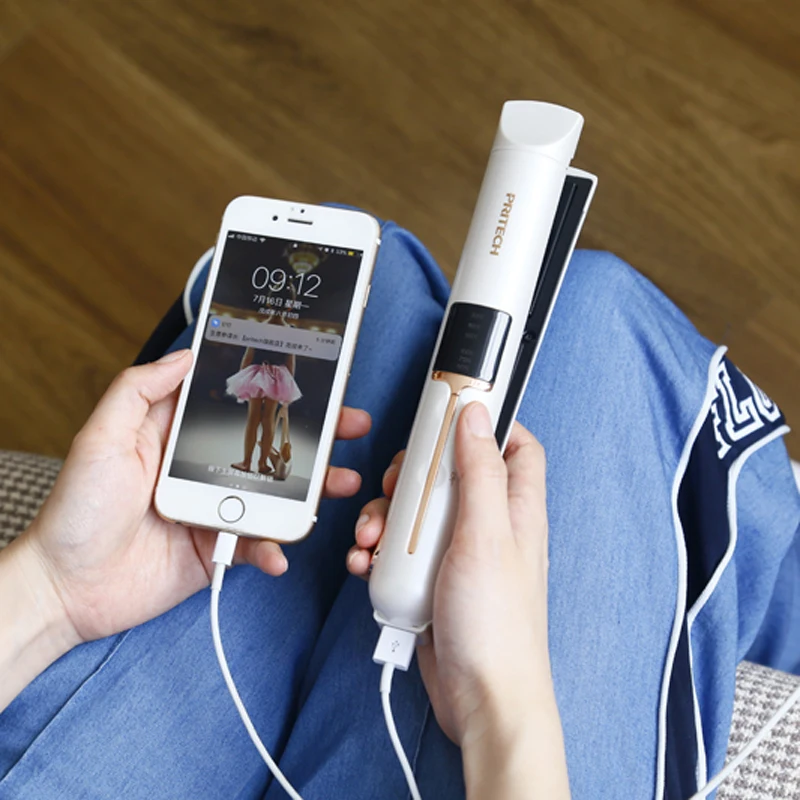 Выпрямитель для волос PRITECH профессиональный утюжок с титановыми пластинами и ЖК