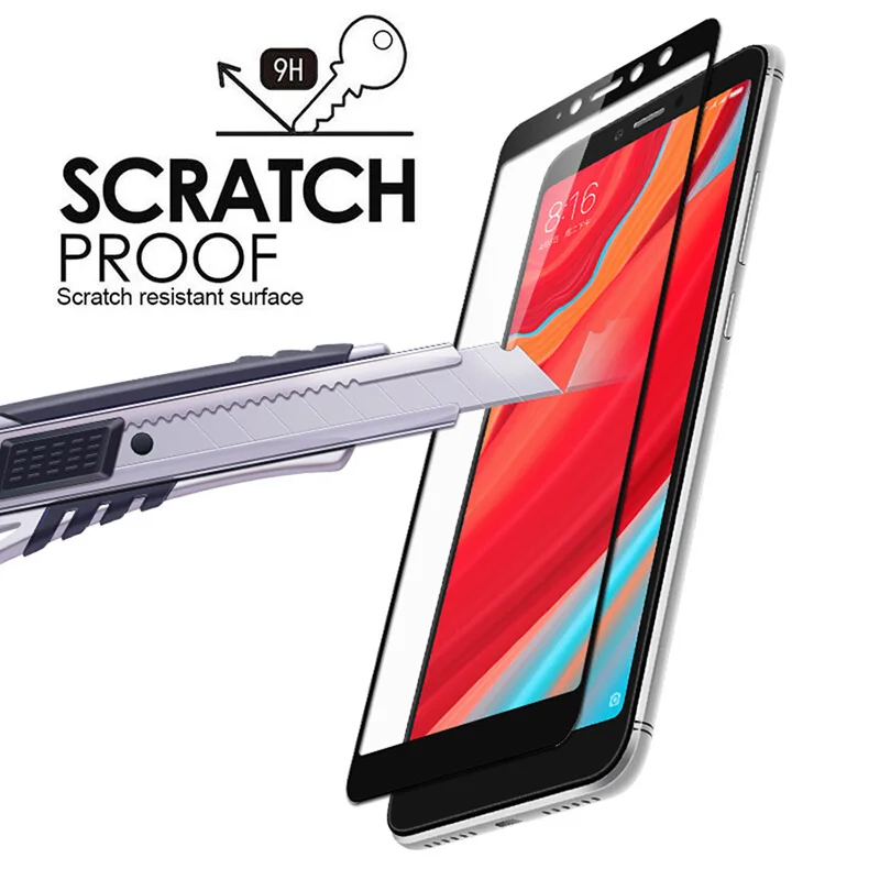 Черно-белый цвет защитное стекло на xiaomi redmi s2 / стекло на сяоми редми с2 6a 6 про нот 6 про Экран протектор 9H закаленное стекло на Xiaomi Redmi S2 6A Note 6 Pro стекло на ксиоми редми с2 s2 Ноут 6 про стекло