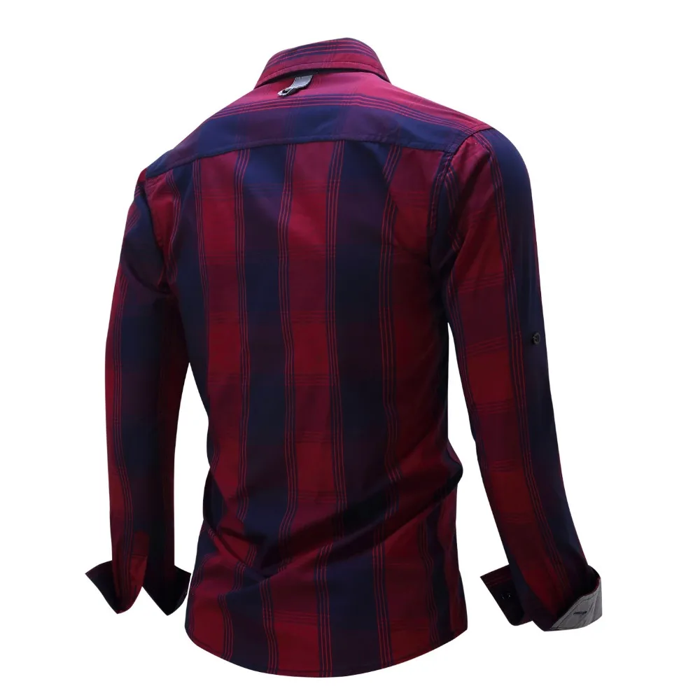 Новая мода мужские рубашки с длинным рукавом случайные бренд clothing fit полосатый