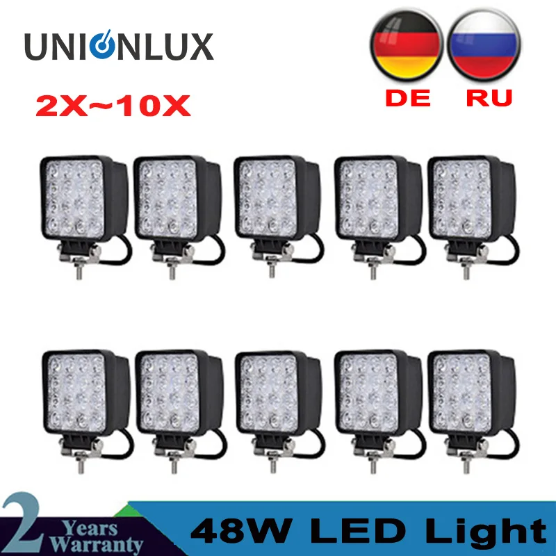 Светодиодный рабочий светильник 2 10 шт. 48 Вт прожекторная лампа для вождения