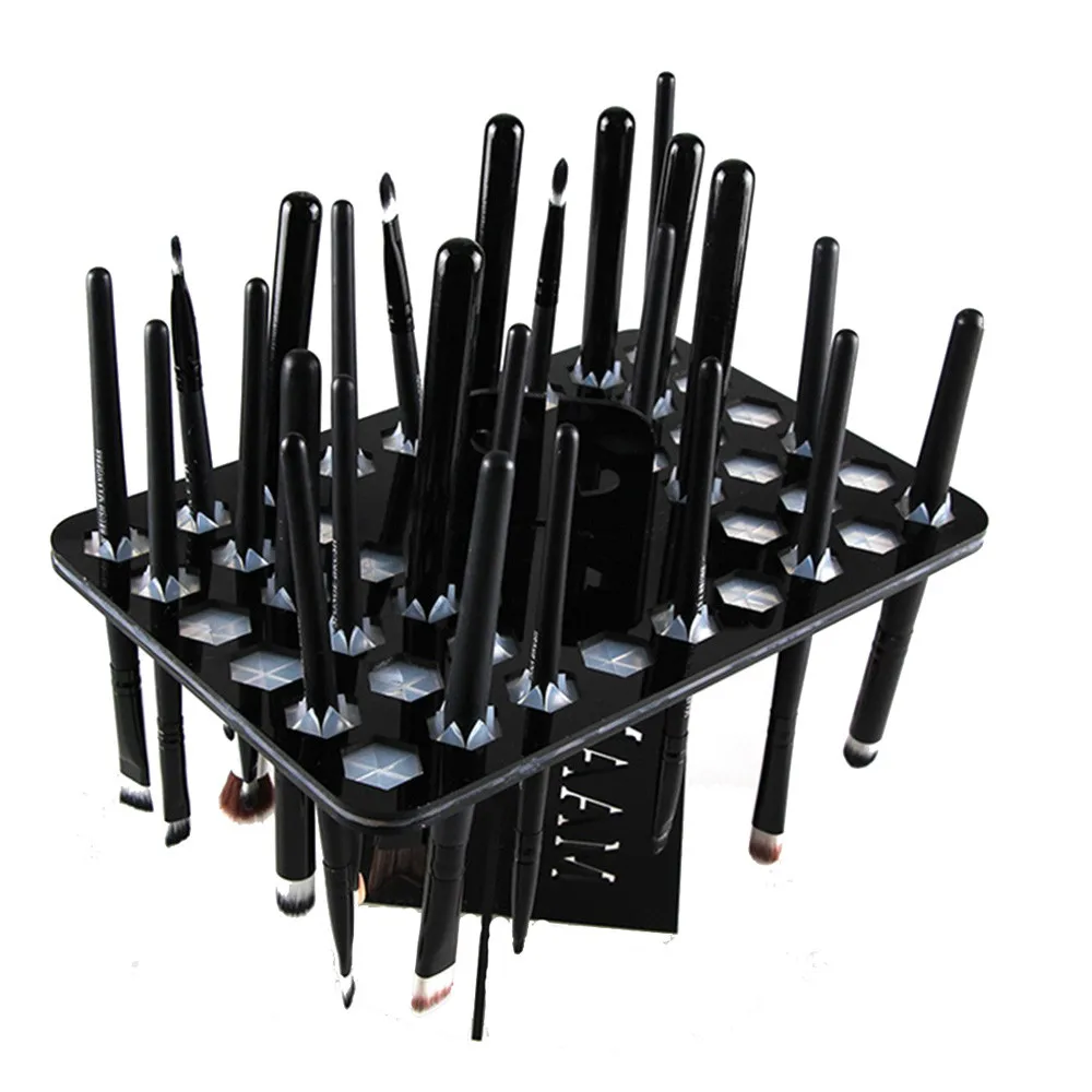 42Hole Holder MAANGE, высокое качество, держатель для кисточек, 26/42, маленький держатель для кисточек для макияжа, складной, для сушки воздуха, для хранения дерева, стойка USPS, Прямая поставка - Цвет: 42Hole Holder