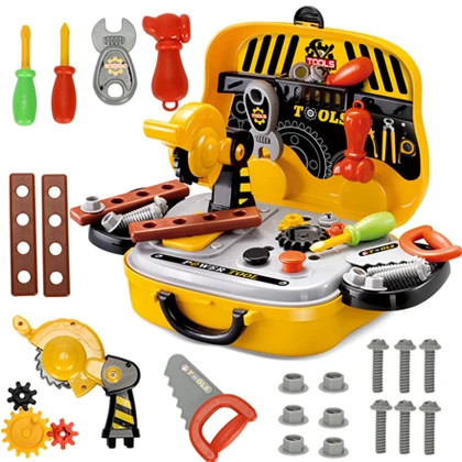 1set tool toys Набор инструментов для детей, ролевые игры, игрушки для моделирования, инструменты для ремонта, дрель, отвертка, ремонт дома, игрушки для детей, подарок на день рождения - Цвет: 1set tool toys