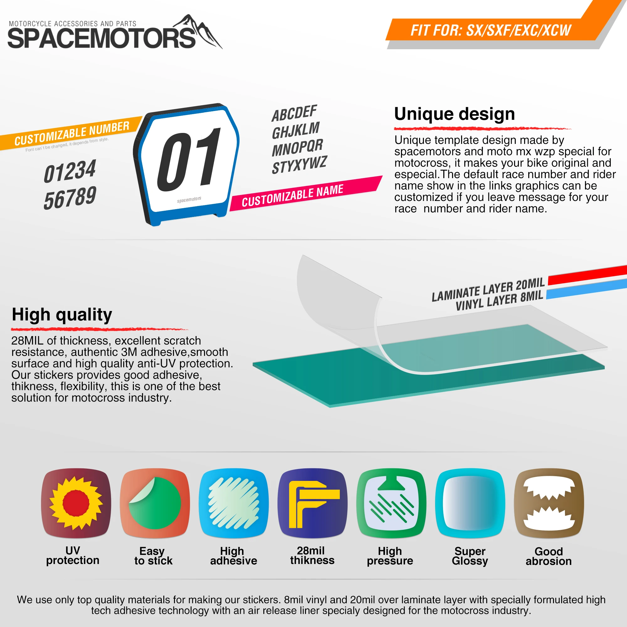 

MotoSpace Customized Team Graphics Backgrounds Decals 3M Custom Stickers For KTM SX SXF XCF 2011-2015 EXC EXCF XCW 2012-2016 055