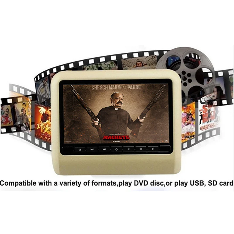 Автомобильный монитор 9 &quotLCD цифровой экран подголовник серый черный бежевый