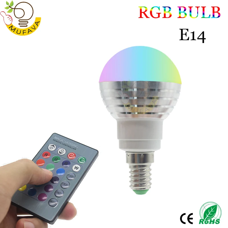 6 шт./лот AC 220 В 16 Красочные Сменные RGB GU10 E14 E27 светодиодные лампы 5 Вт