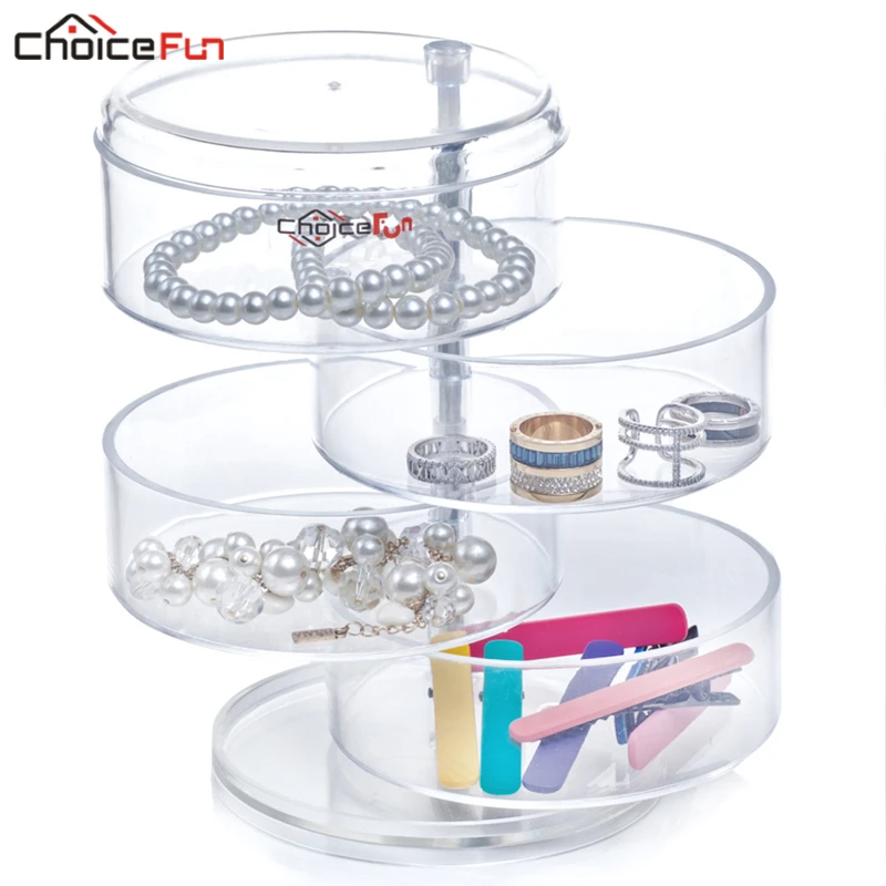 CHOICEFUN комод 4 слоя Круглый Вращающийся акриловый аксессуар для волос девочек