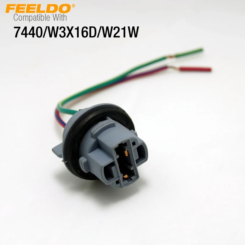 FEELDO 1 шт. автомобильные 7440 светодиодный W3X16D/W21W/T20 Светодиодные лампы сигнальные