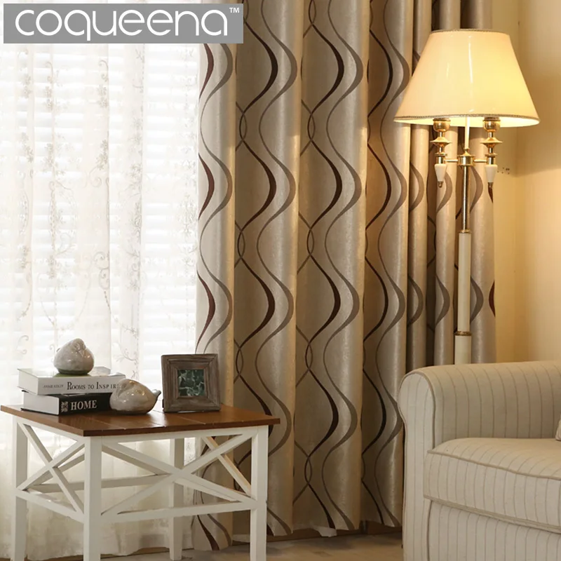 Coqueena™ Волны Шторы готовые для гостиной и гостиной, полиэстер