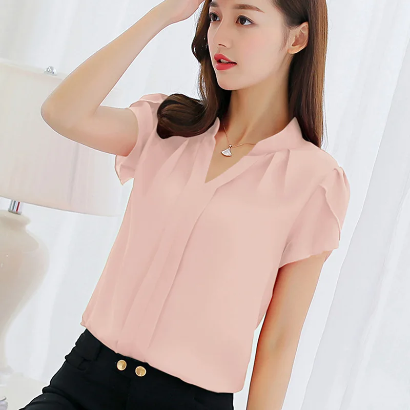 

Women Shirt Chiffon Blouse Elegant Ladies Formal Office Blouse Plus Size XXXL Chiffon Shirt For Female Women Clothing