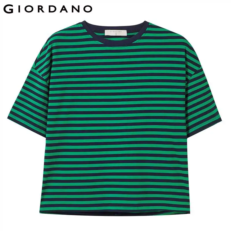 Футболка Giordano женская эластичная мягкая футболка в полоску|Футболки| |