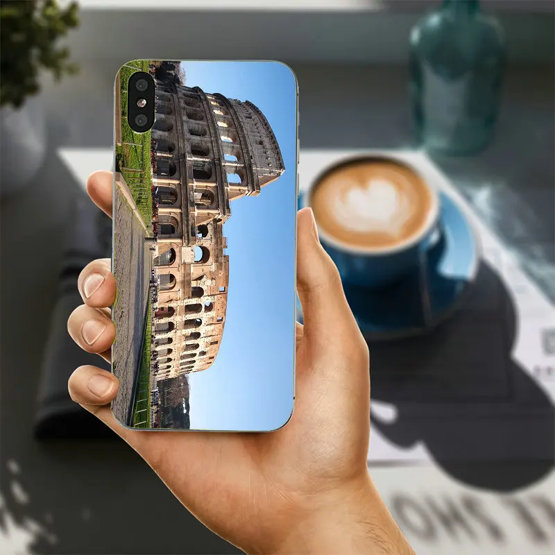 Fashion Colosseum Rome Italy Soft Silicone TPU Mobile Phone Cases Cover for iPhone X 10 7 6 6s 8 Plus 4 4S 5 5S SE 5C Bags | Мобильные