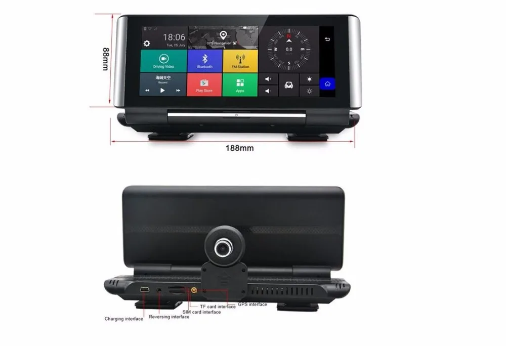 5 0 автомобильный Android навигатор DVR Запись вождения двойной объектив камера