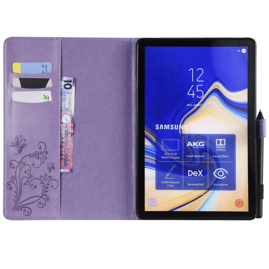 3D Butterfly Flip Case For Samsung Galaxy Tab S4 10.5 T830 T835 SM-T830 SM-T835 10.5&quot Funda Tablet Stand Shell +Stylus+film |