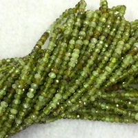 natural genuine green garnet tsavorite demantoid rondelle hand cut faceted loose small beads 15 04110