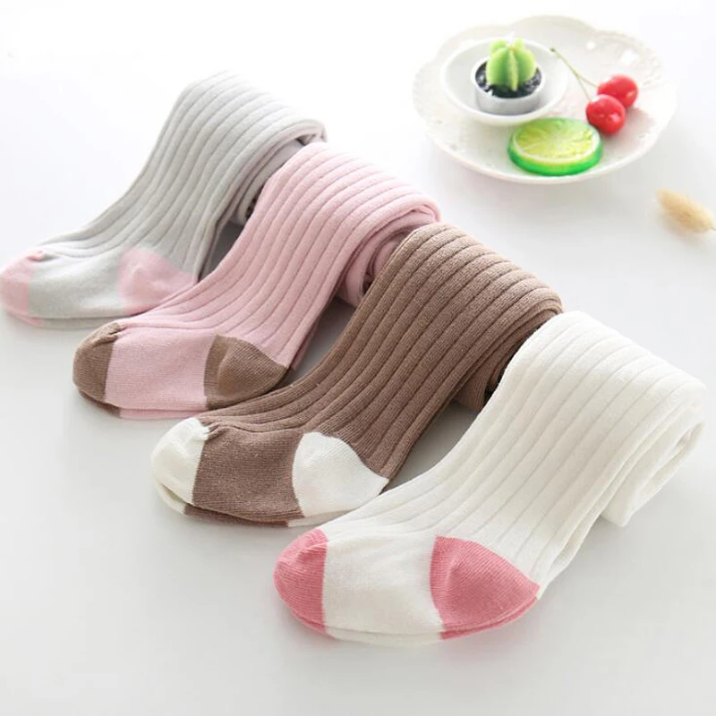 Reci&eacute;n Nacido c&aacute;lido rayas de algod&oacute;n suave beb&eacute; mallas para ni&ntilde;a beb&eacute; calentadores de piernas lisos medias beb&eacute; transpirable c&oacute;modo medias-3