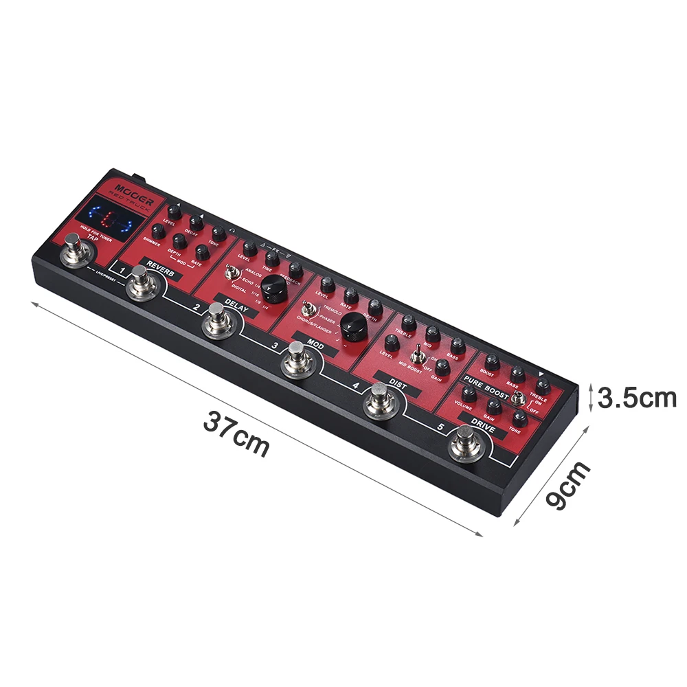 MOOER красный грузовик 6 в 1 комбинированный эффект педаль Boost + Overdrive искажения