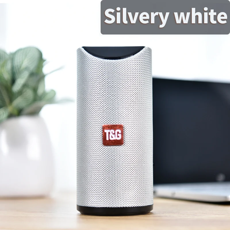 Silver white Bluetooth динамик портативный внешний динамик беспроводной мини Колонка 3D 10 Вт стерео музыка объемный Поддержка FM TFCard басовый динамик - Цвет: Silver white
