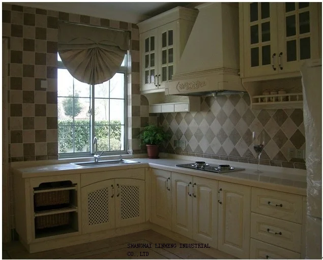 

oak wood grain pvc/vinyl kitchen cabinets(LH-SW047)