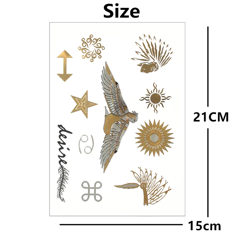SHNAPIGN 25 Стиль Временные татуировки боди арт золотой индийский главный дизайн флэш