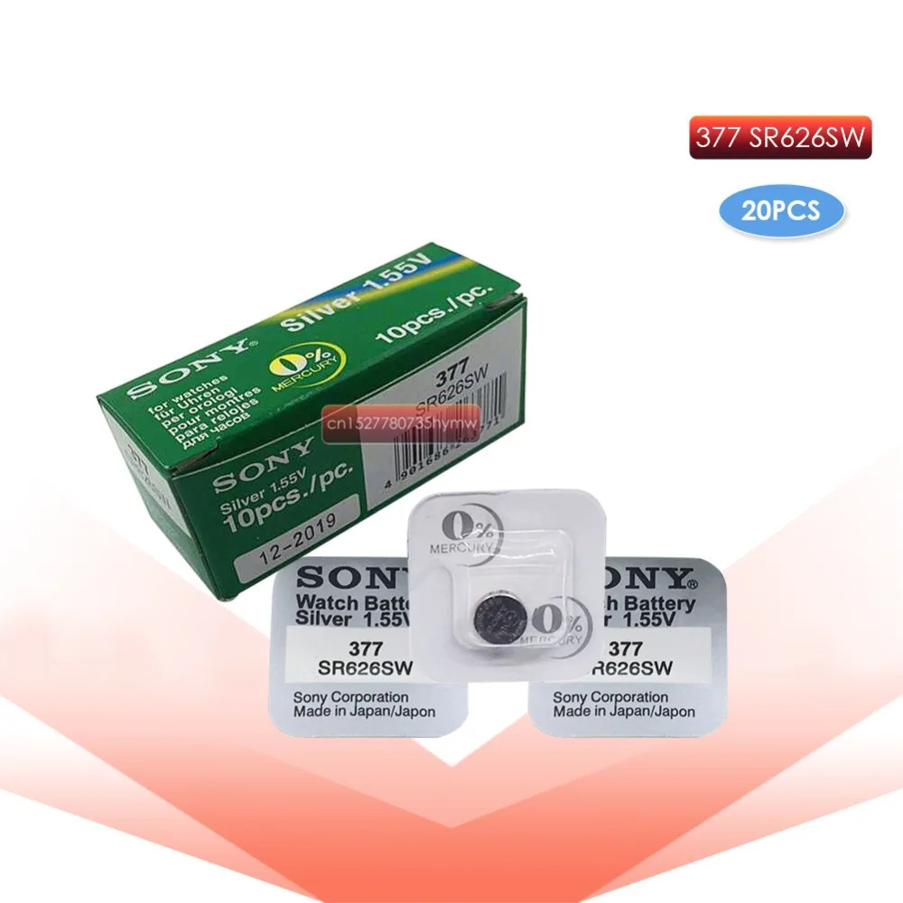 20 шт. Новинка SONY 377 SR626SW 626 SR626 V377 AG4 часы батарея Кнопка монета ячейка Сделано в Японии