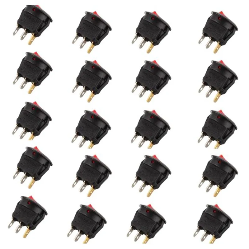 Оптовая продажа 20 штук черный + красный кнопка Мини выключатель биполярные